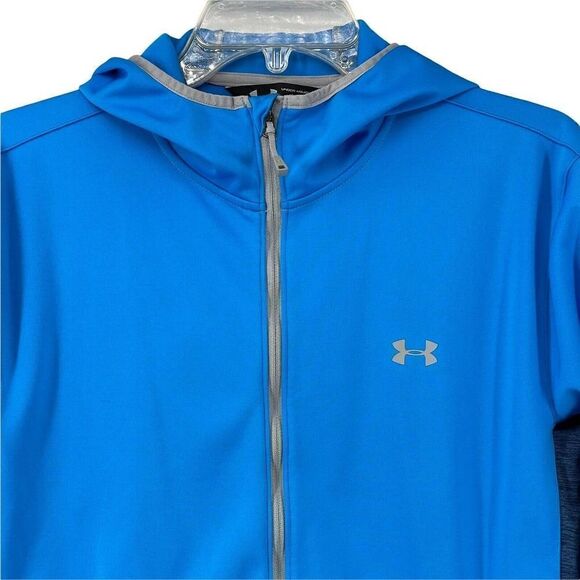 Under Armour Spring Gammut Jacket Blue Full Zip Hooded Mens Size Large Outdoor - Picture 2 of 8